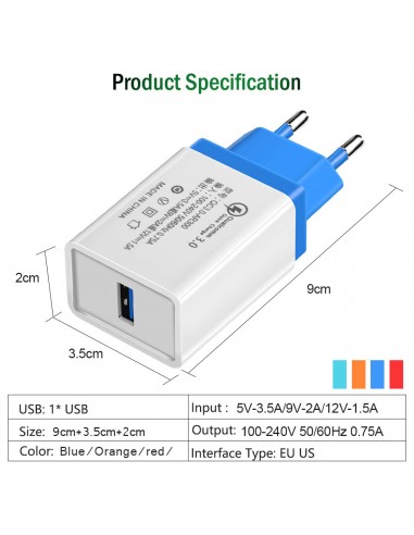 Адаптер Fast Charge QuickCharge 3 Usb...