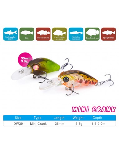 Воблер TSURINOYA Mini Crank, 3,5см,...