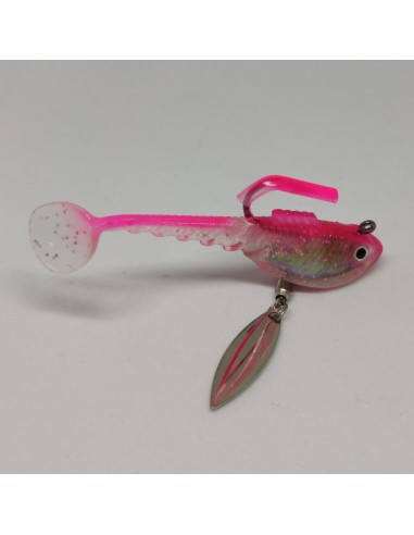 Бычок силиконовый с тейлспиннером,...