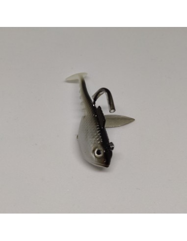 Бычок силиконовый с тейлспиннером,...