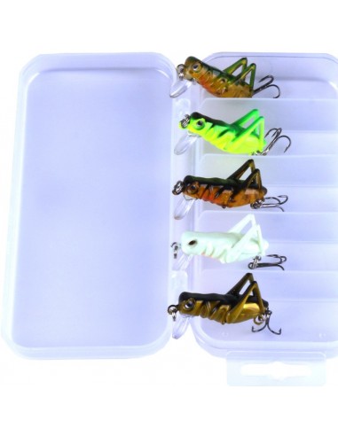 Набор 5 воблеров кузнечиков в...