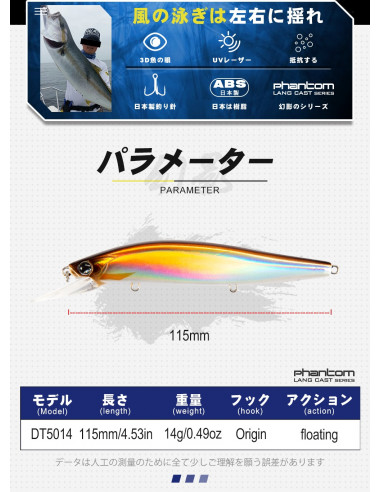 Воблер D1 DT5014, 115мм, 14г, 115F,...