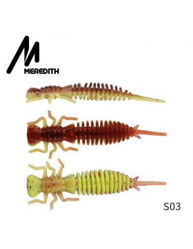 Силикон Meredith Larva 50мм, 10 штук,...