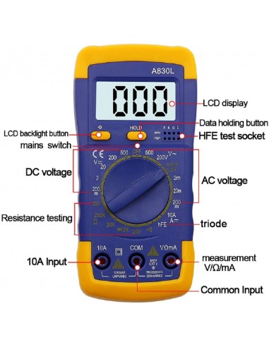 Мультиметр (тестер) Digital A830L с...